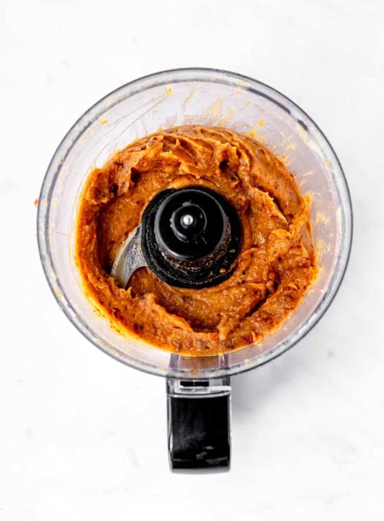 The dates and applesauce blended together in a food processor.