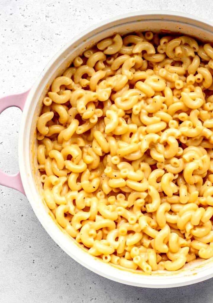 5 ingredient mac and cheese in a large pot.