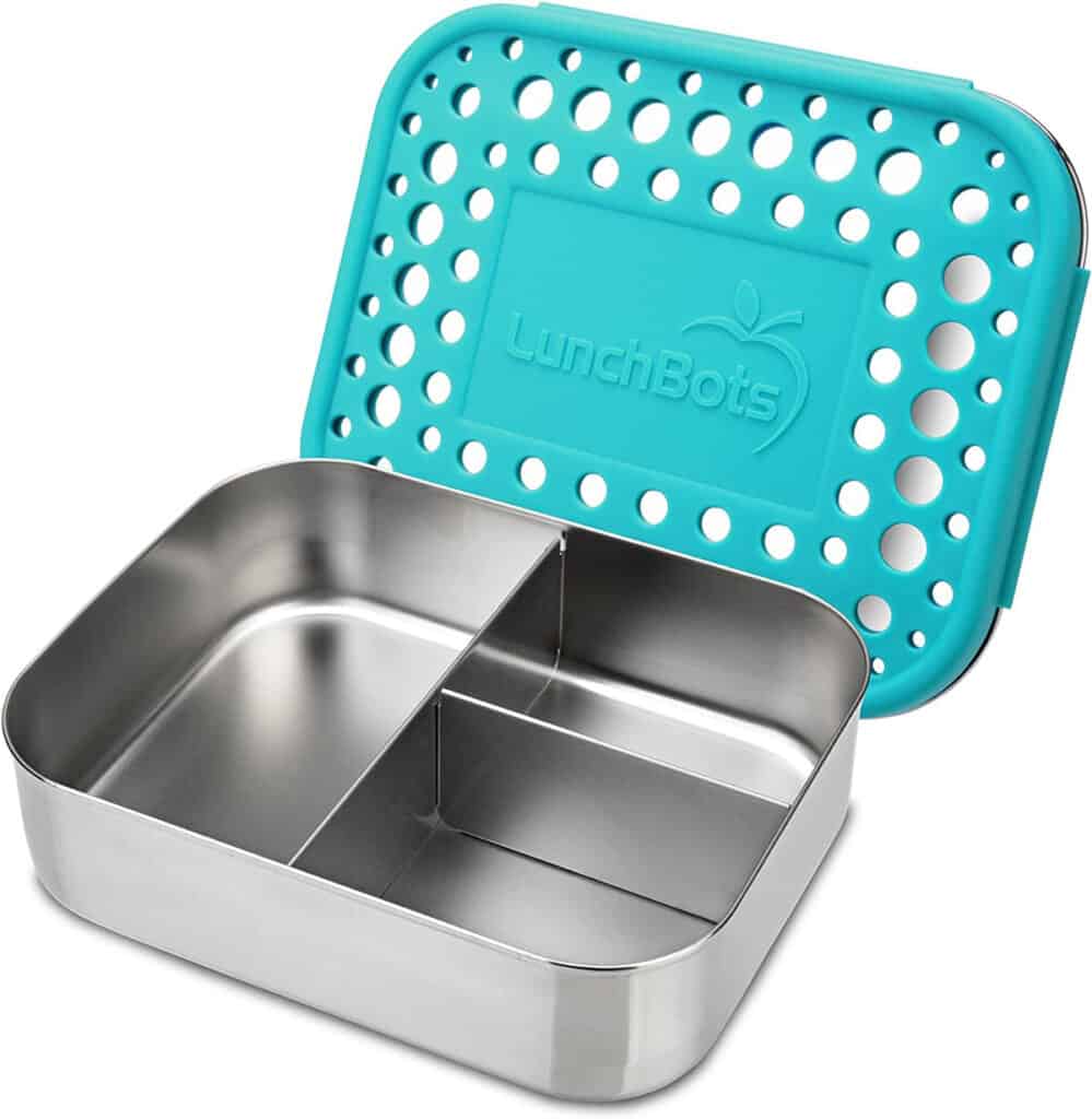 LunchBots stainless steel lunch box.